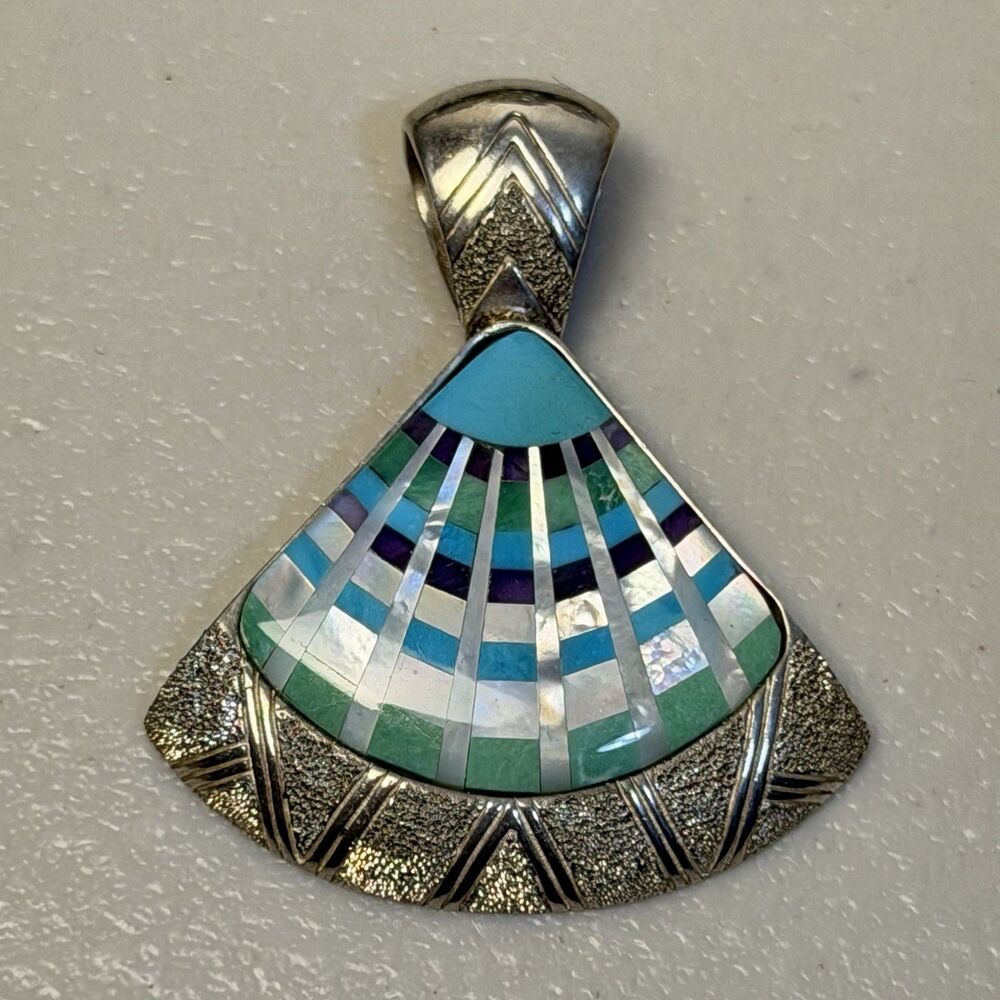 Carolyn Pollack Relios Turquoise Sterling Silver Pendant - Picture 2 of 4